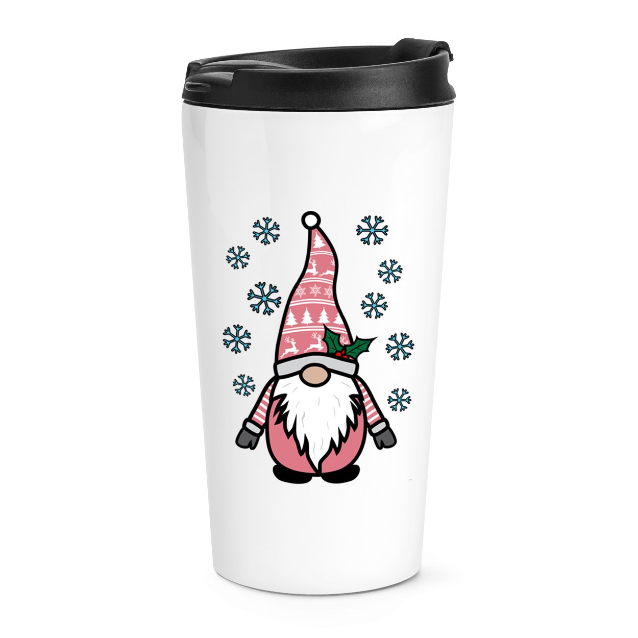 Gonk Gnome Pink Festive Christmas Travel Mug Cup