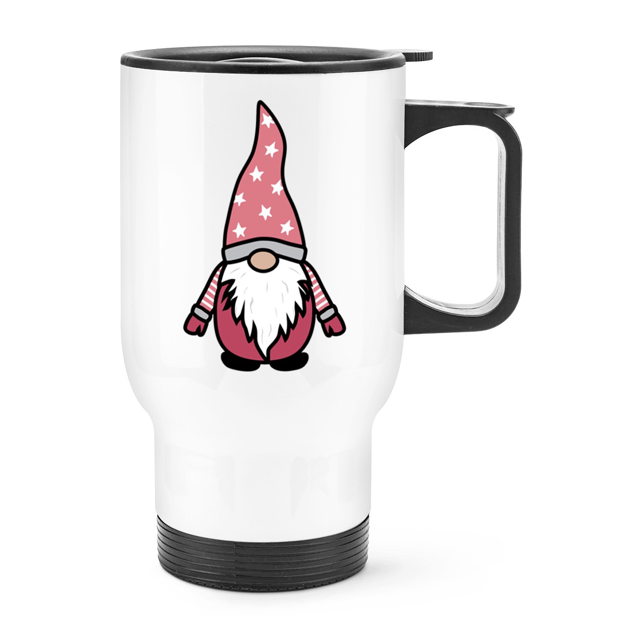 Gonk Gnome Pink Classic Scandi Travel Mug Cup With Handle