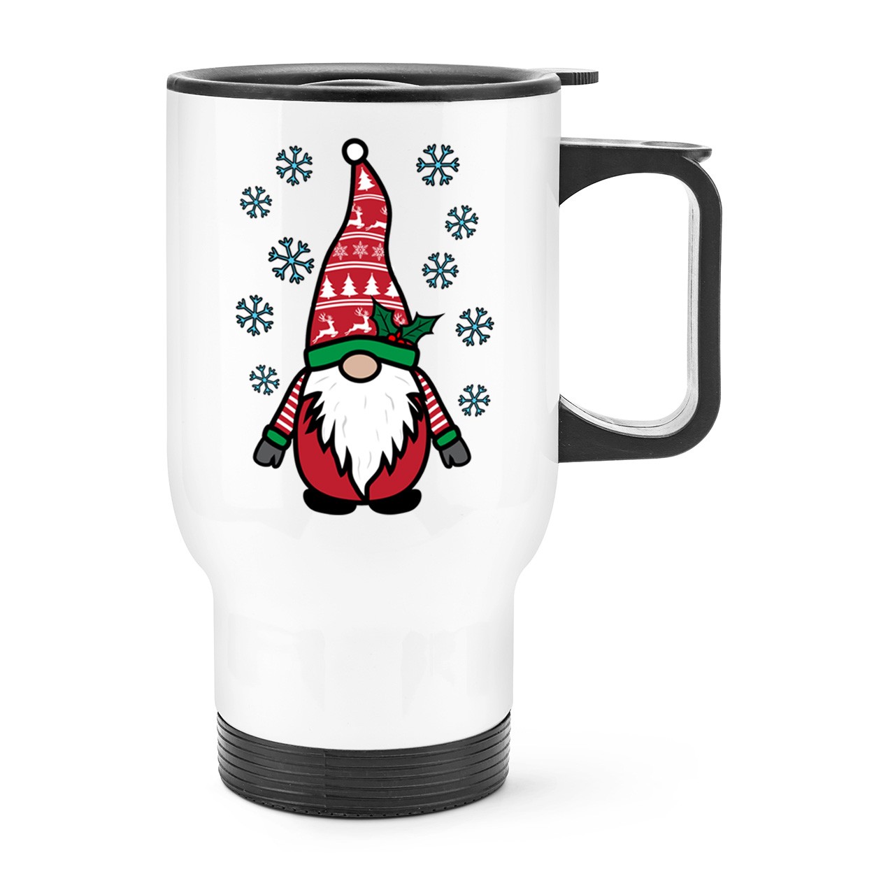 Gonk Gnome Red Festive Santa Christmas Travel Mug Cup With Handle