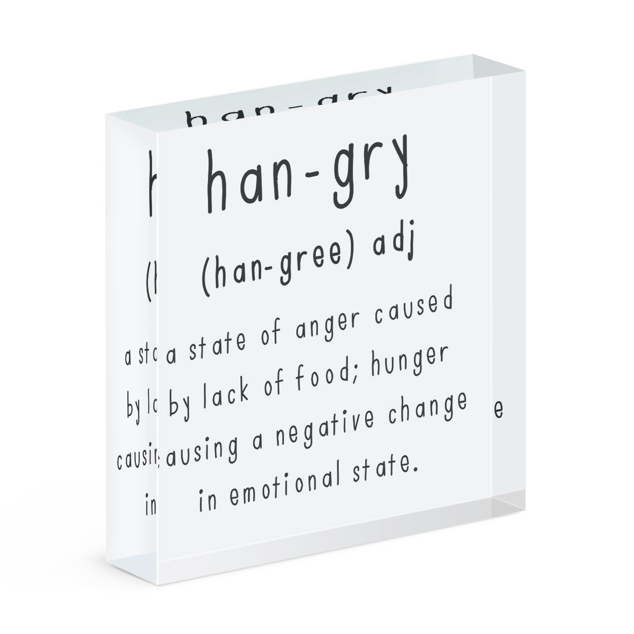 Hangry Definition Acrylic Block
