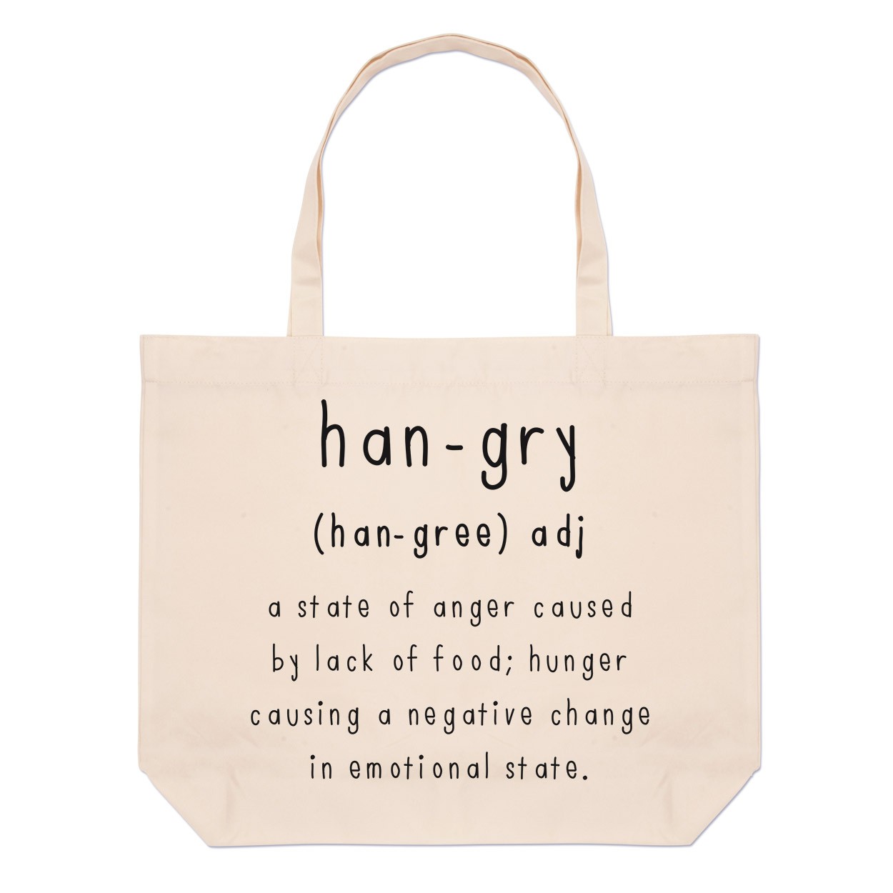 Hangry Definition Large Beach Tote Bag