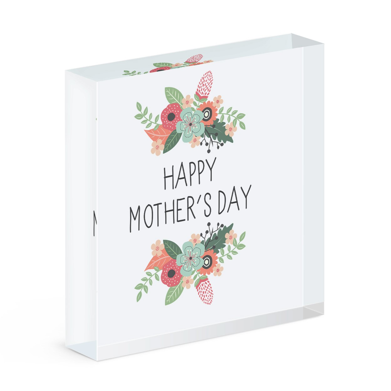 Happy Mother's Day Flowers Acrylic Block