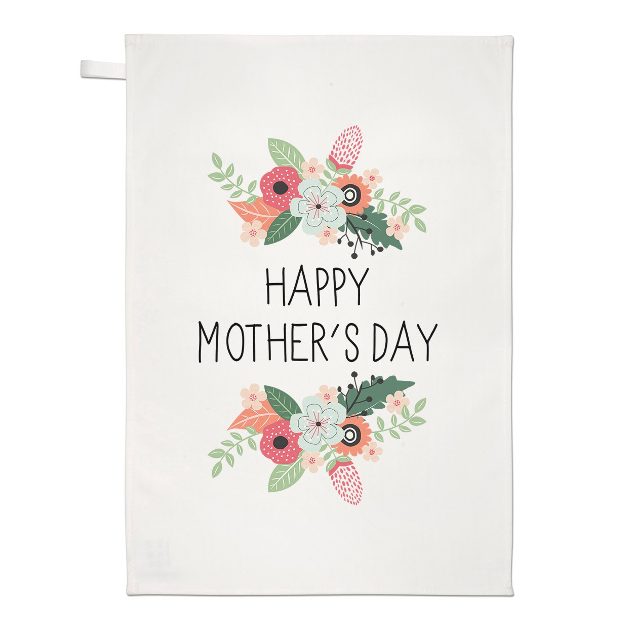 Happy Mother's Day Flowers Tea Towel Dish Cloth