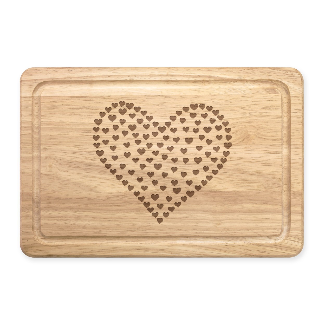 Heart Of Hearts Rectangular Wooden Chopping Board