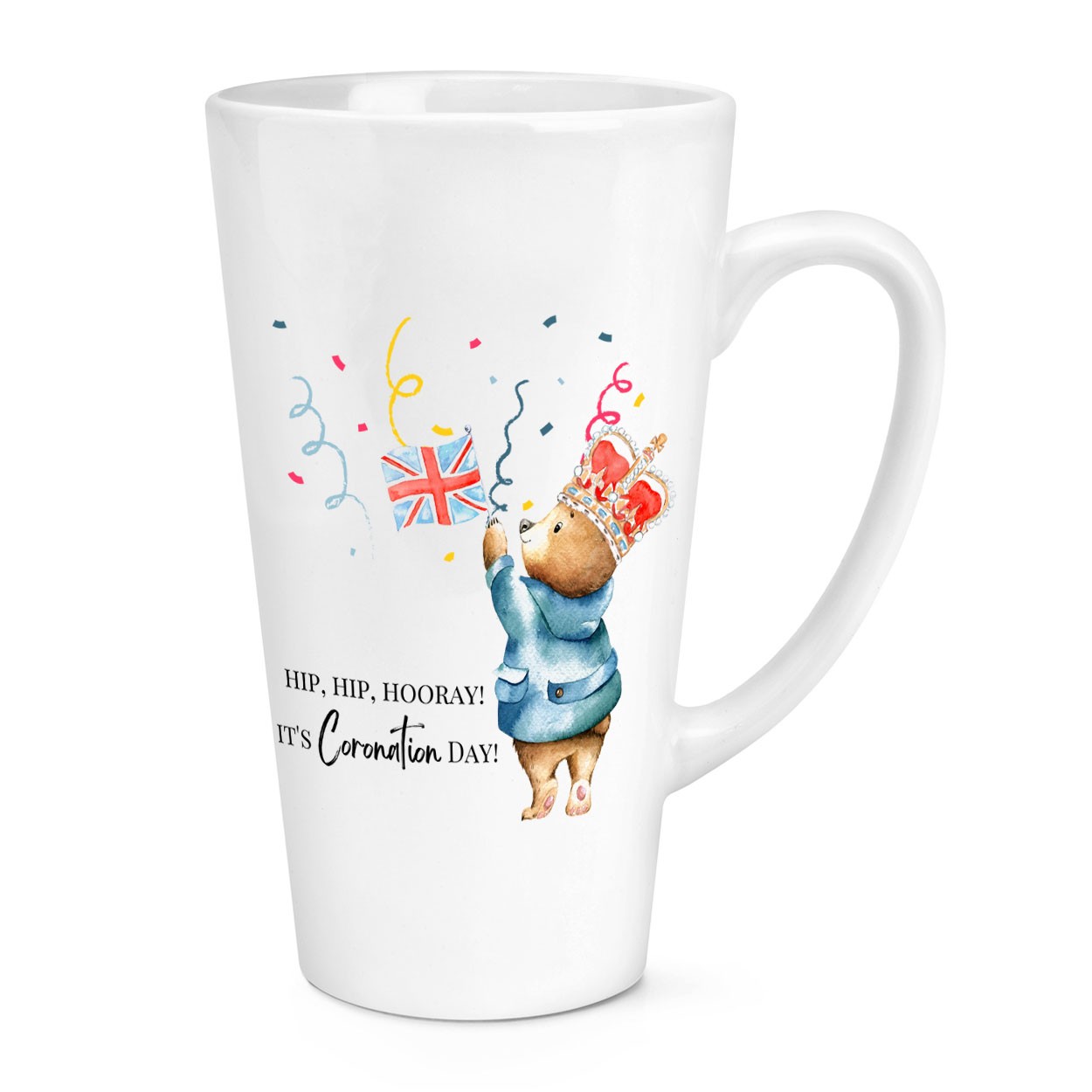 Hip Hip Hooray Coronation Bear 17oz Large Latte Mug Cup