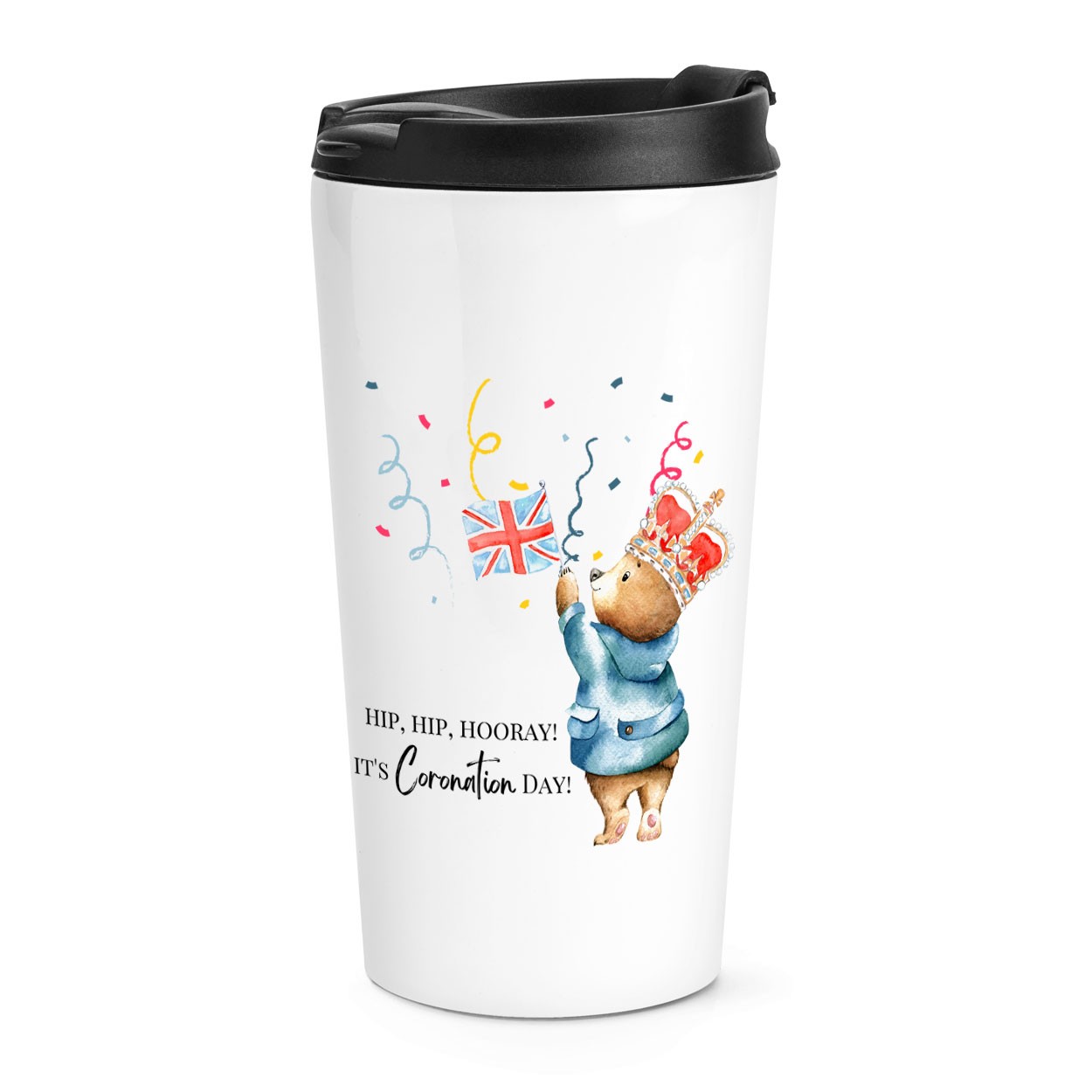 Hip Hip Hooray Coronation Bear Travel Mug Cup