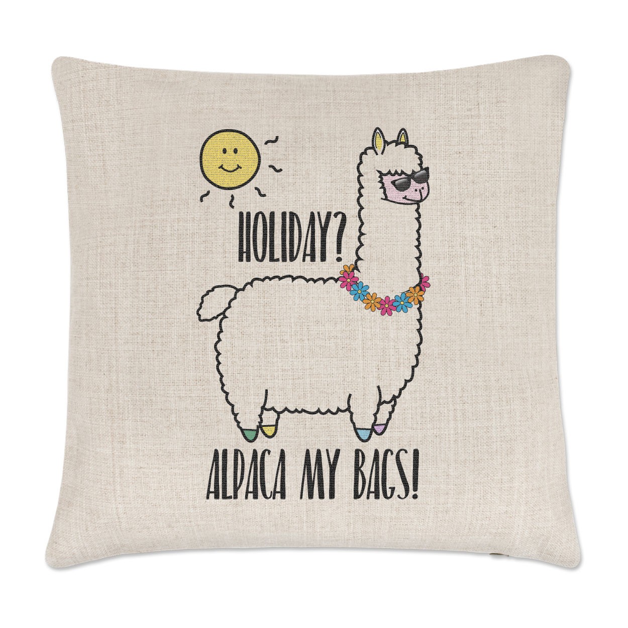 Holiday Alpaca My Bags Linen Cushion Cover