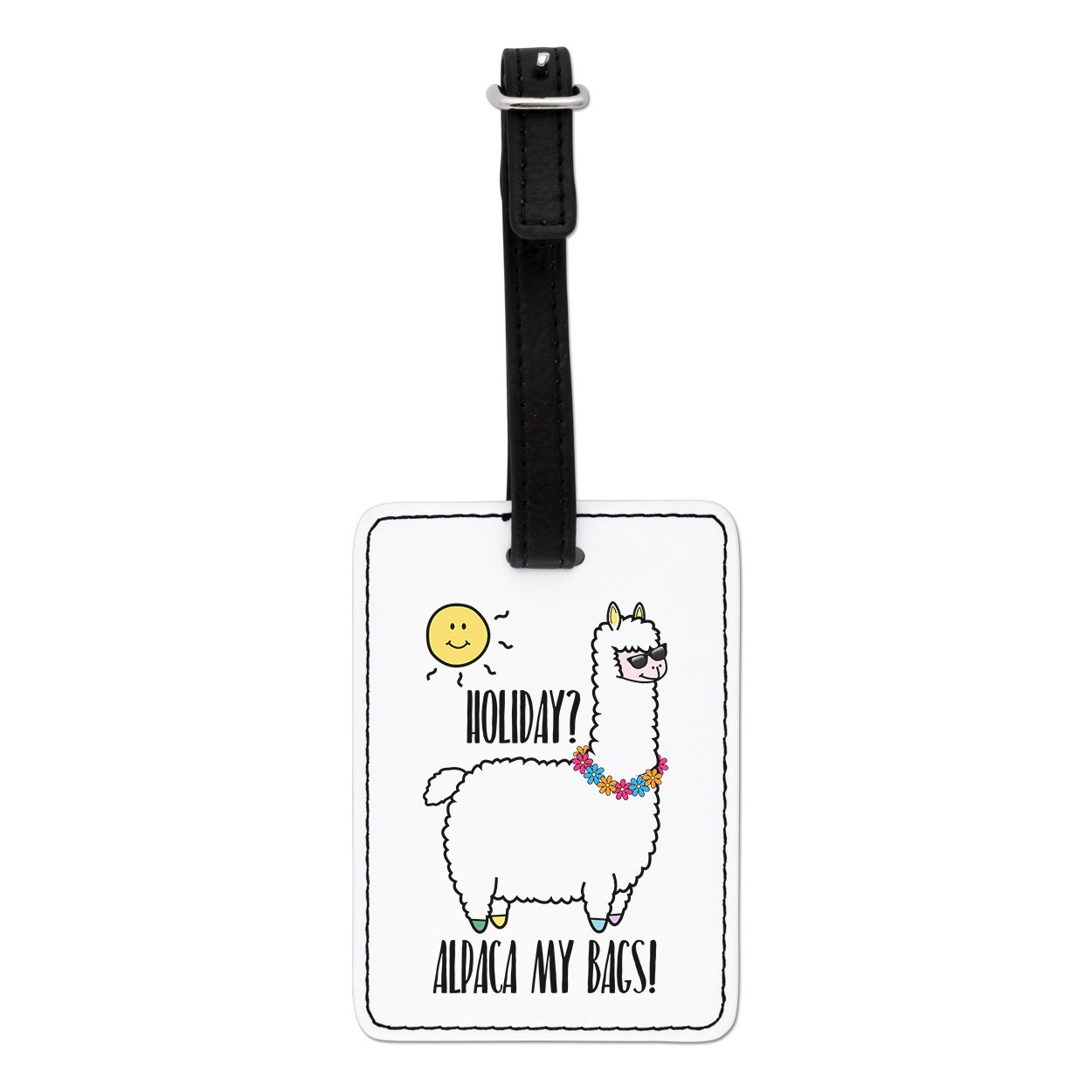 Holiday Alpaca My Bags Visual Luggage Tag