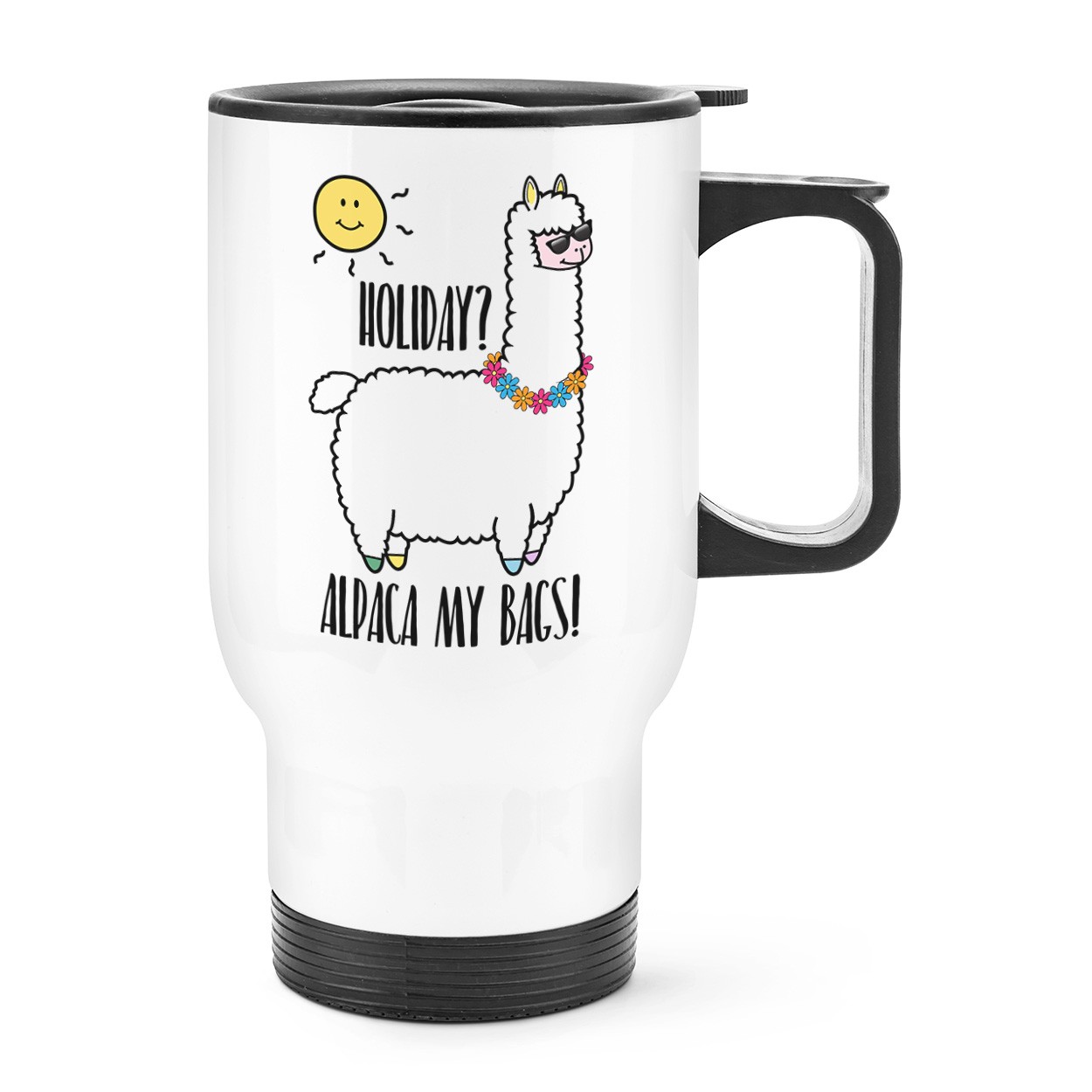Holiday Alpaca My Bags Travel Mug Cup With Handle