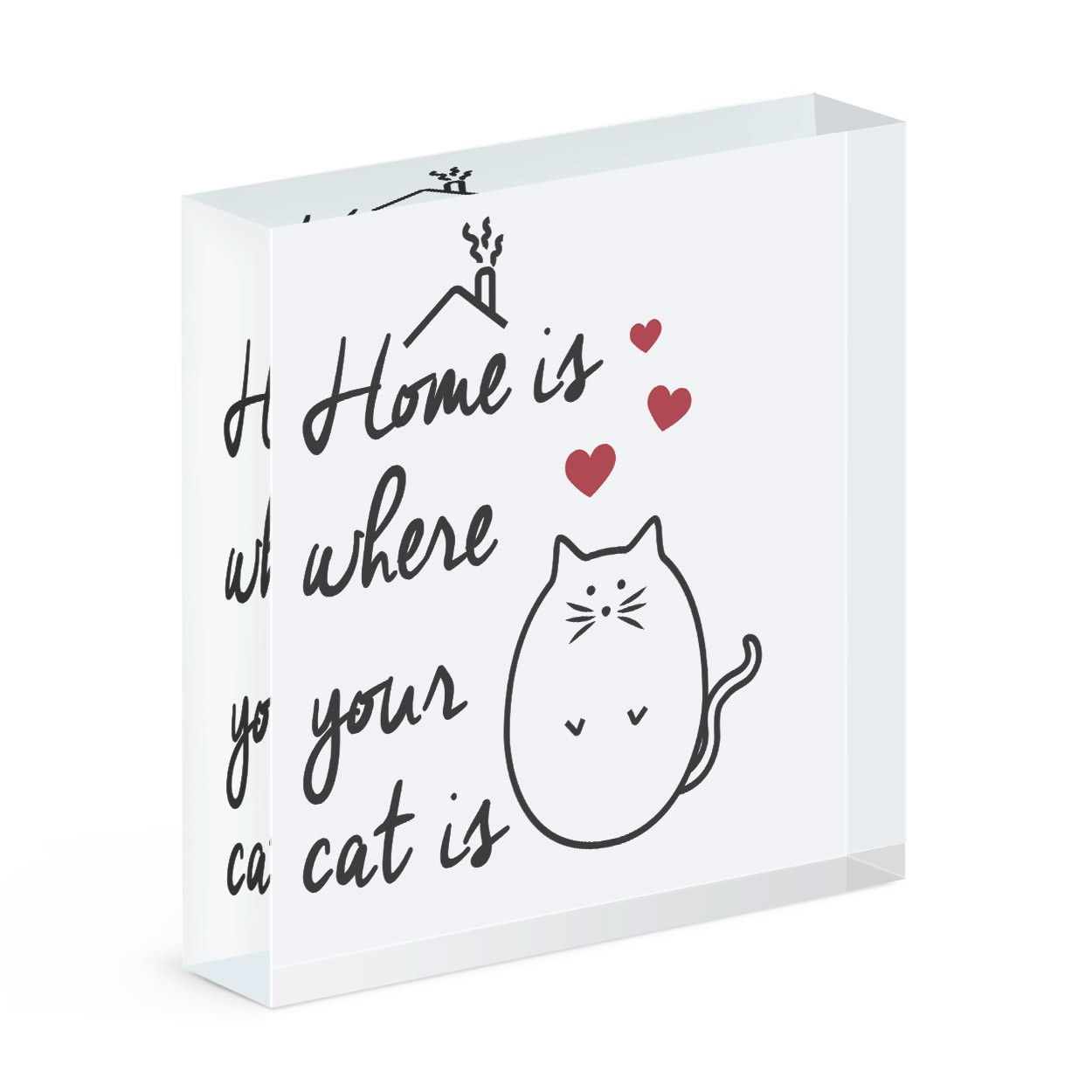 Home Is Where Your Cat Is Acrylic Block