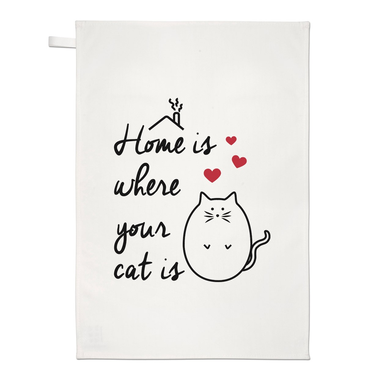 Home Is Where Your Cat Is Tea Towel Dish Cloth
