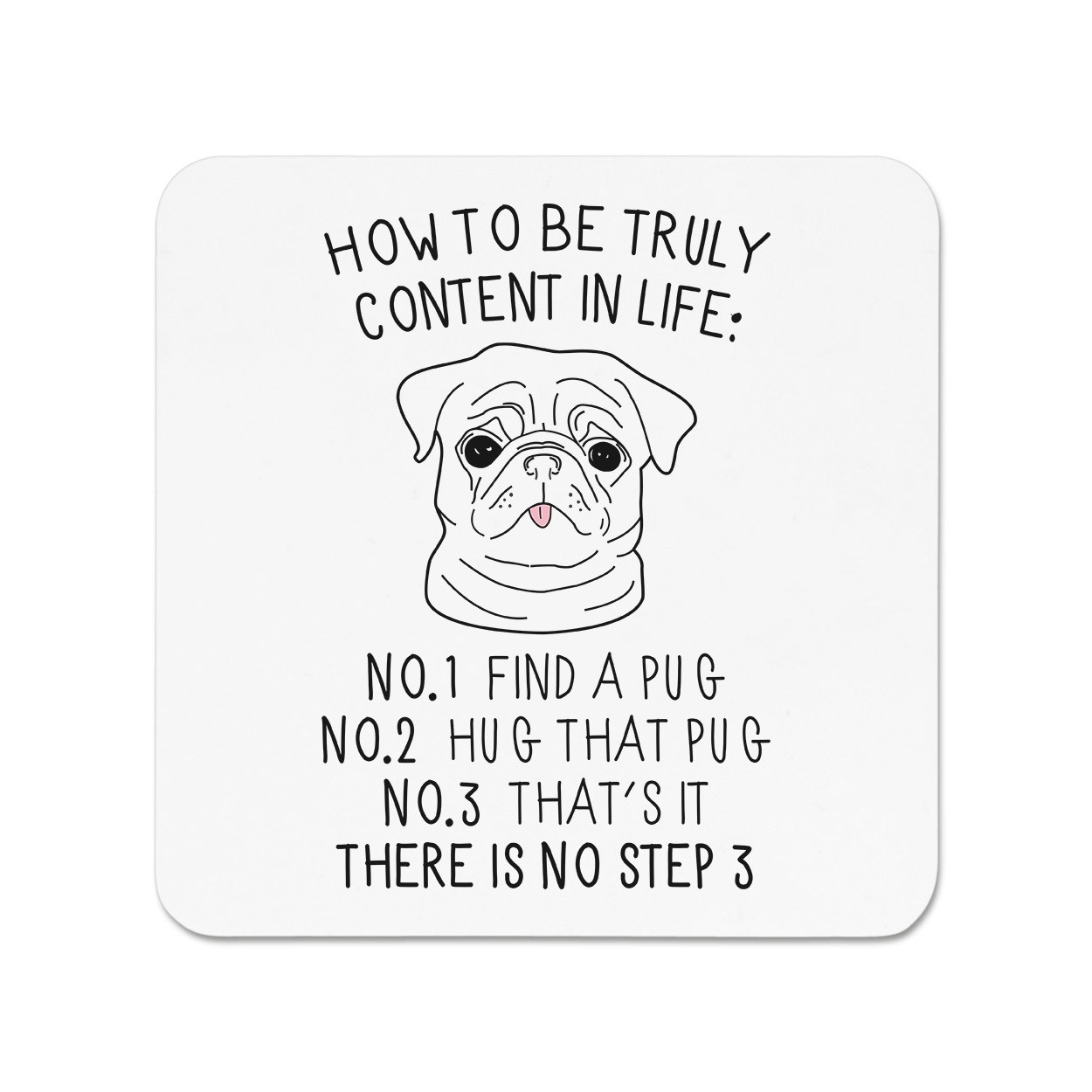 How To Be Truly Content In Life Pug Fridge Magnet