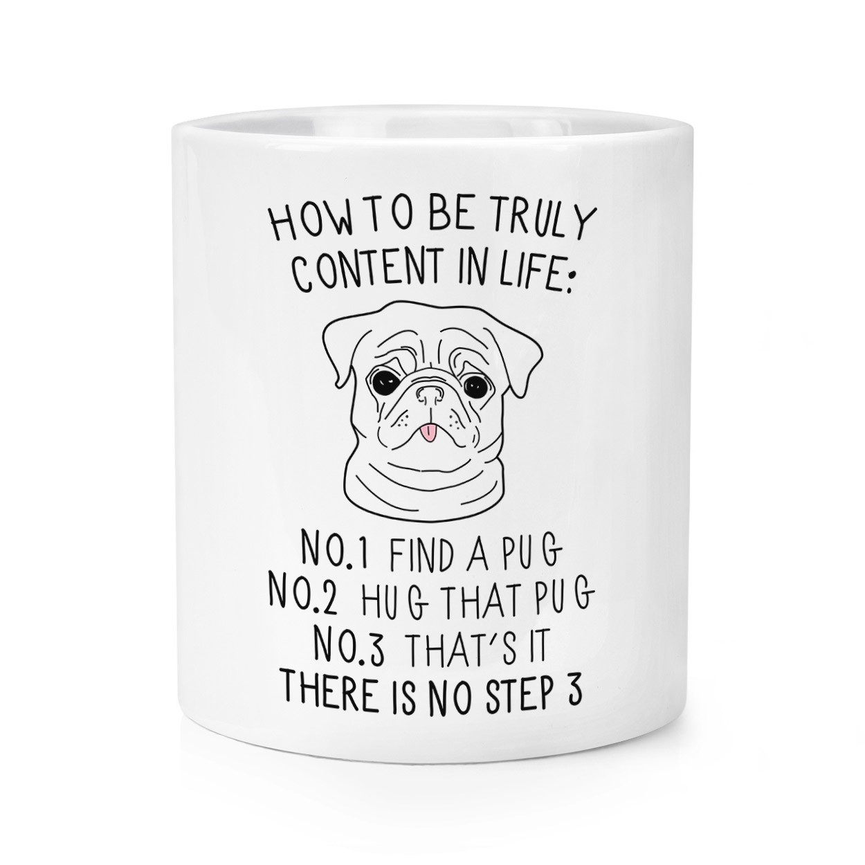 How To Be Truly Content In Life Pug Makeup Brush Pencil Pot