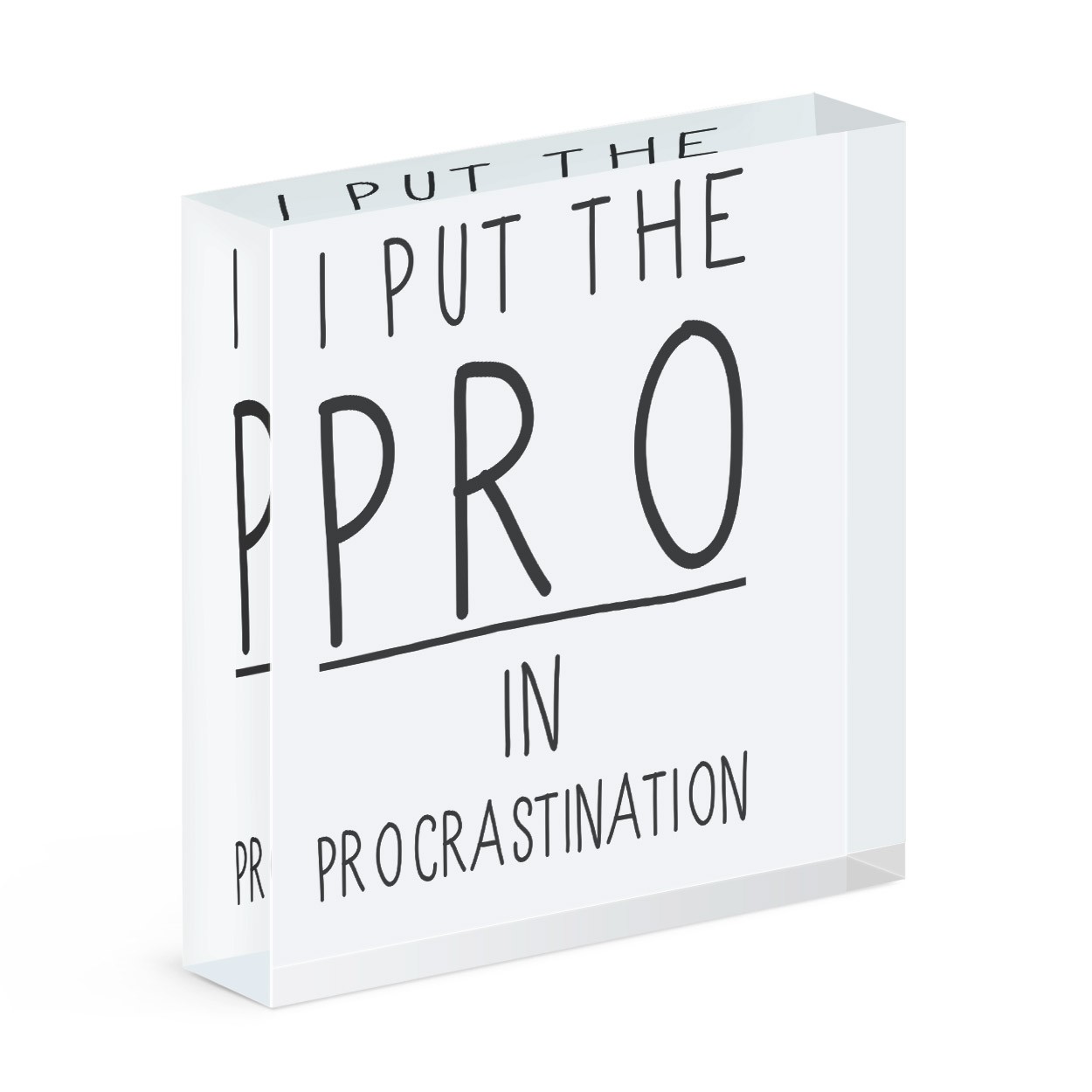 I Put The Pro In Procrastination Acrylic Block