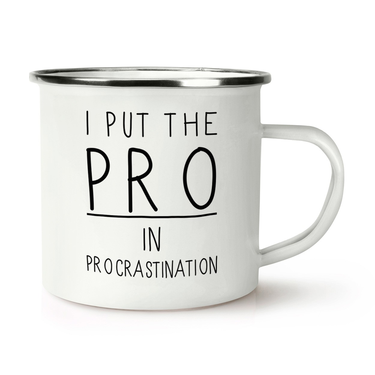 I Put The Pro In Procrastination Retro Enamel Mug Cup