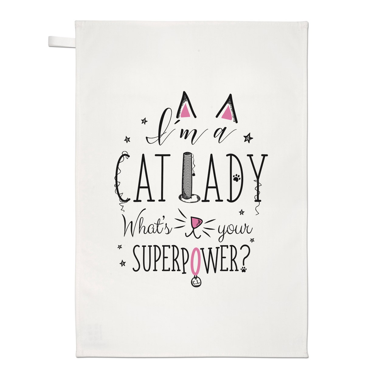 I'm A Cat Lady What's Your Superpower Tea Towel Dish Cloth