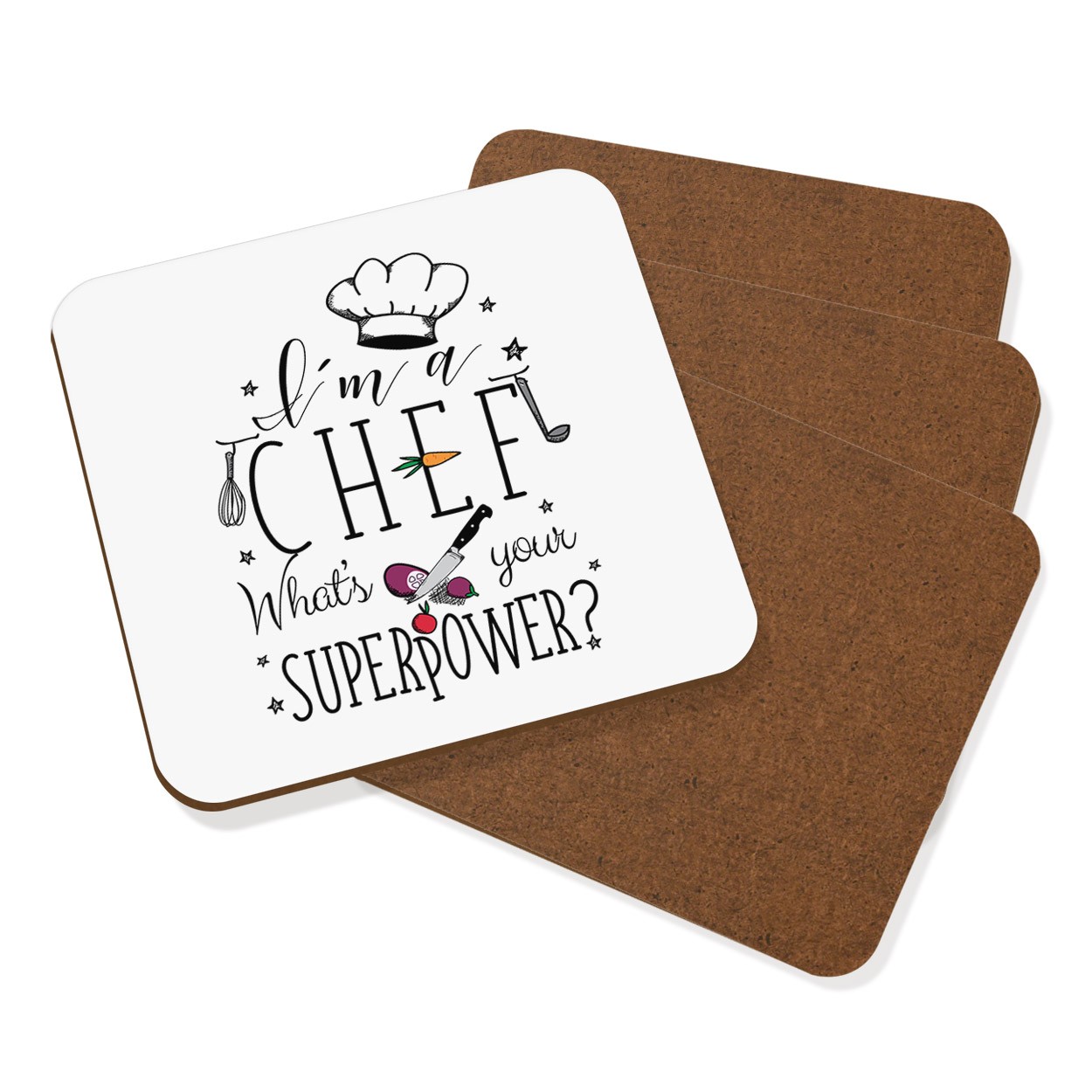 I'm A Chef What's Your Superpower Coaster Drinks Mat Set Of 4