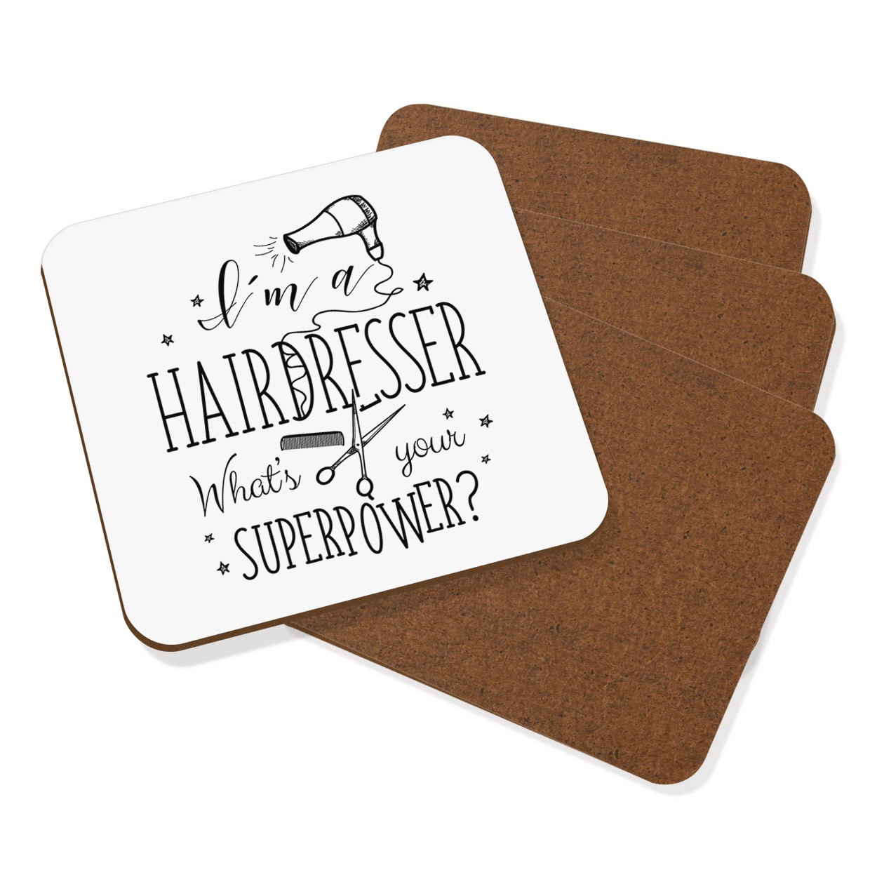 I'm A Hairdresser What's Your Superpower Coaster Drinks Mat Set Of 4