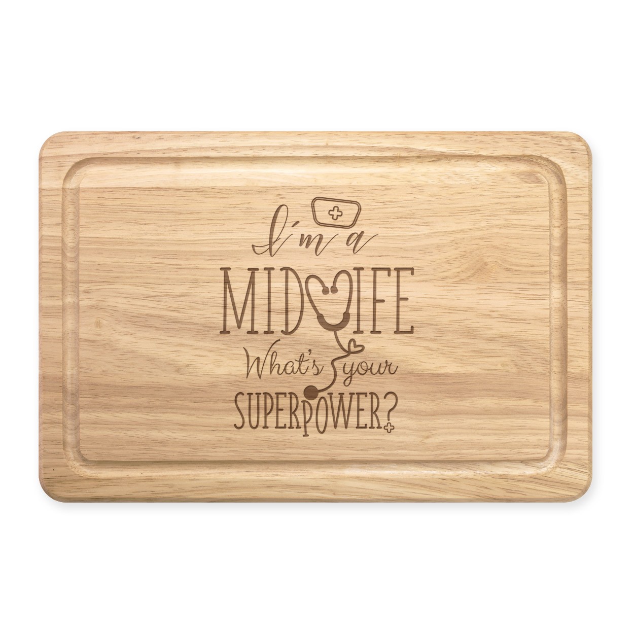 I'm A Midwife What's Your Superpower Rectangular Wooden Chopping Board