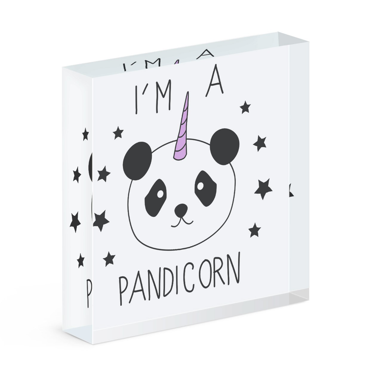 I'm A Pandicorn Unicorn Acrylic Block