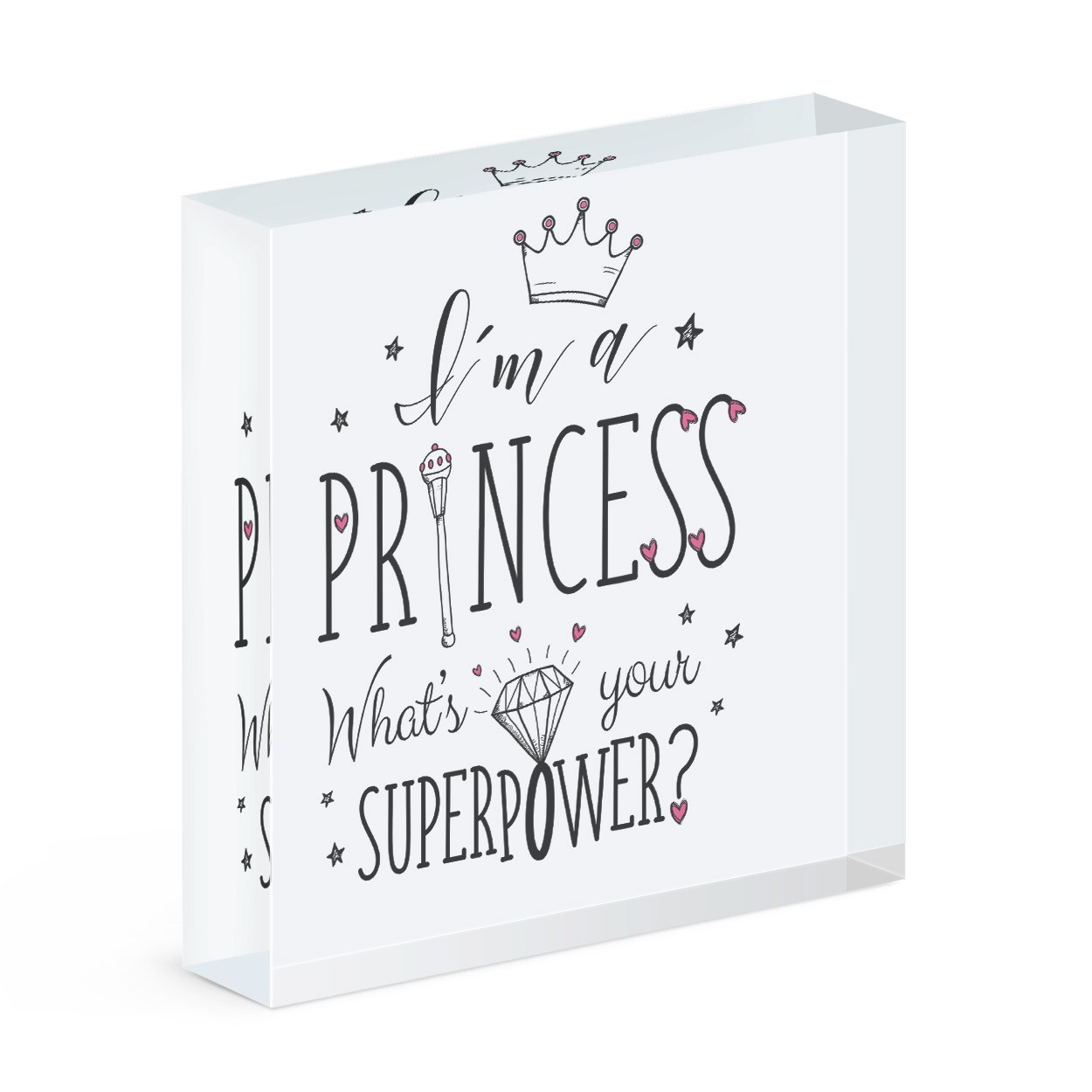 I'm A Princess What's Your Superpower Acrylic Block