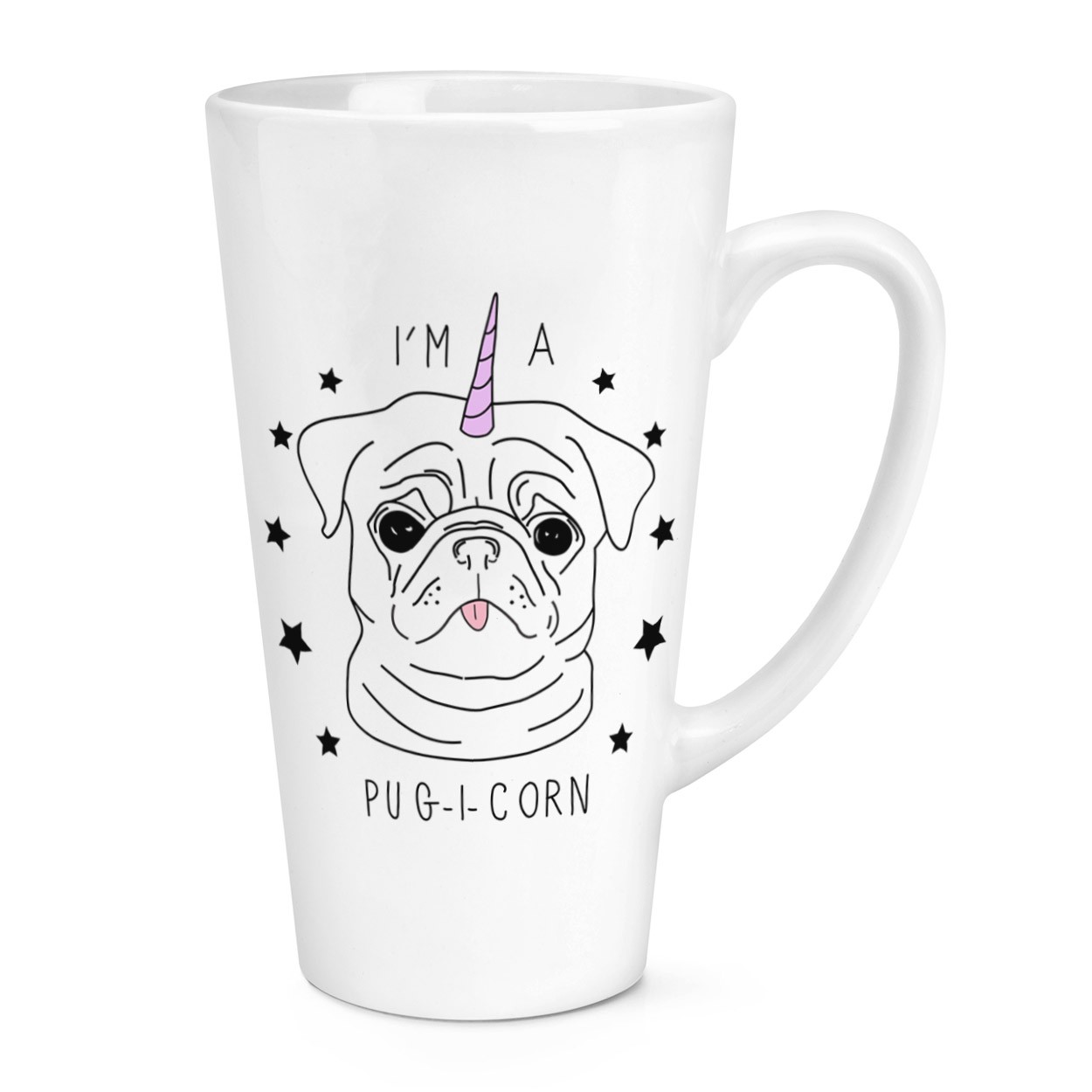 I'm A Pugicorn Stars 17oz Large Latte Mug Cup