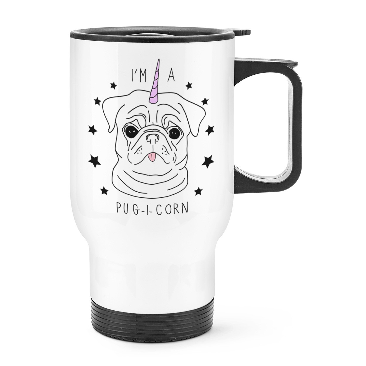 I'm A Pugicorn Stars Travel Mug Cup With Handle