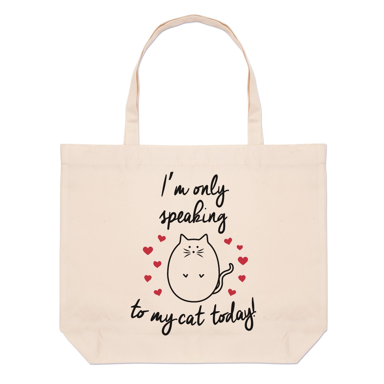 I'm Only Speaking To My Cat Today Large Beach Tote Bag