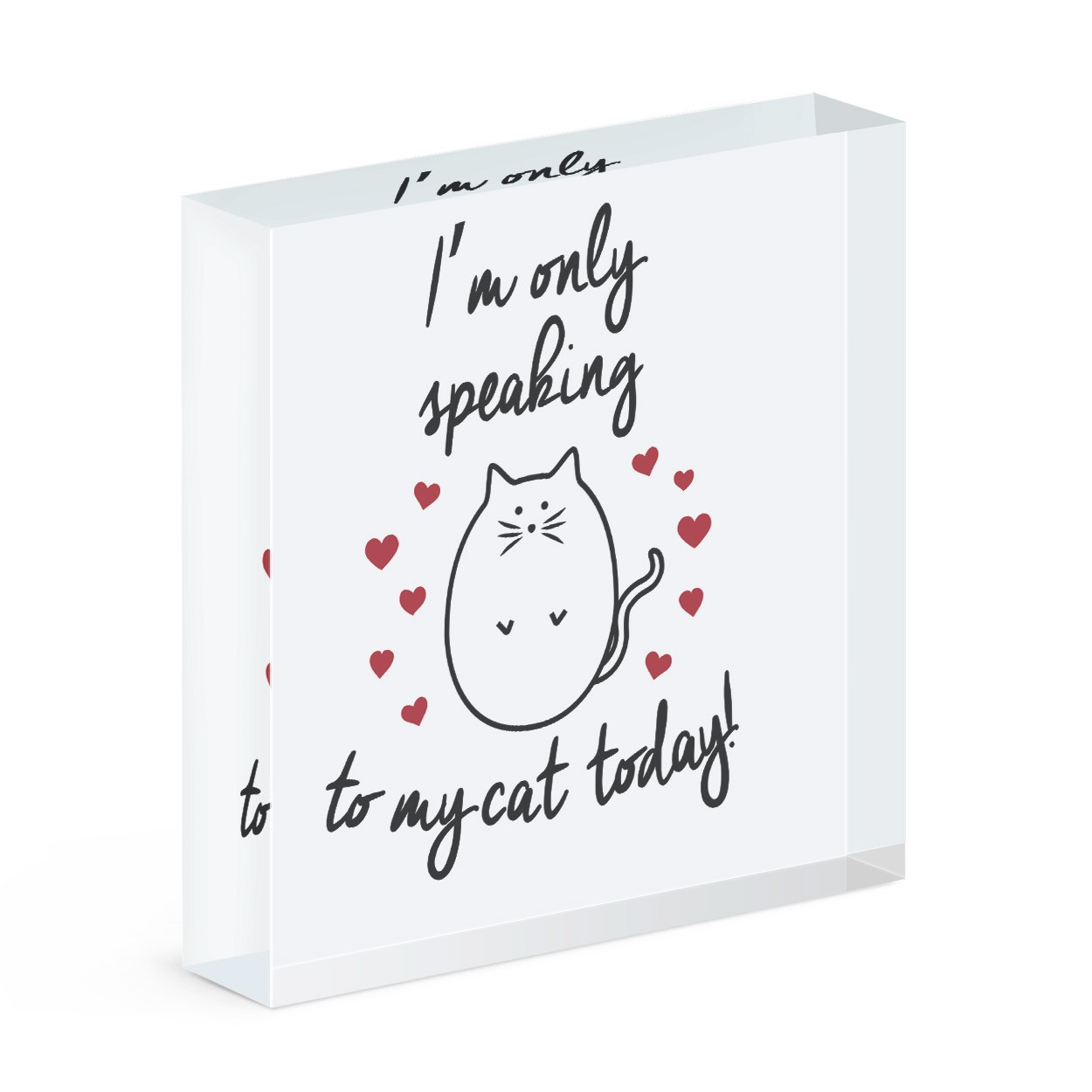 I'm Only Speaking To My Cat Today Acrylic Block