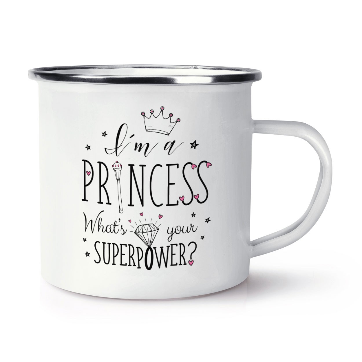 I'm A Princess What's Your Superpower Retro Enamel Mug Cup