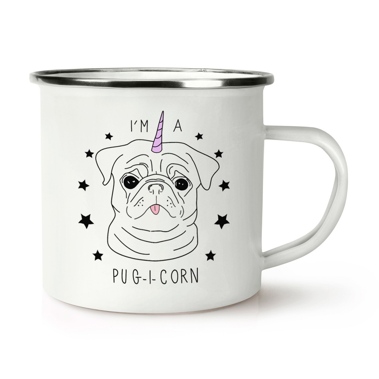 I'm A Pugicorn Stars Retro Enamel Mug Cup