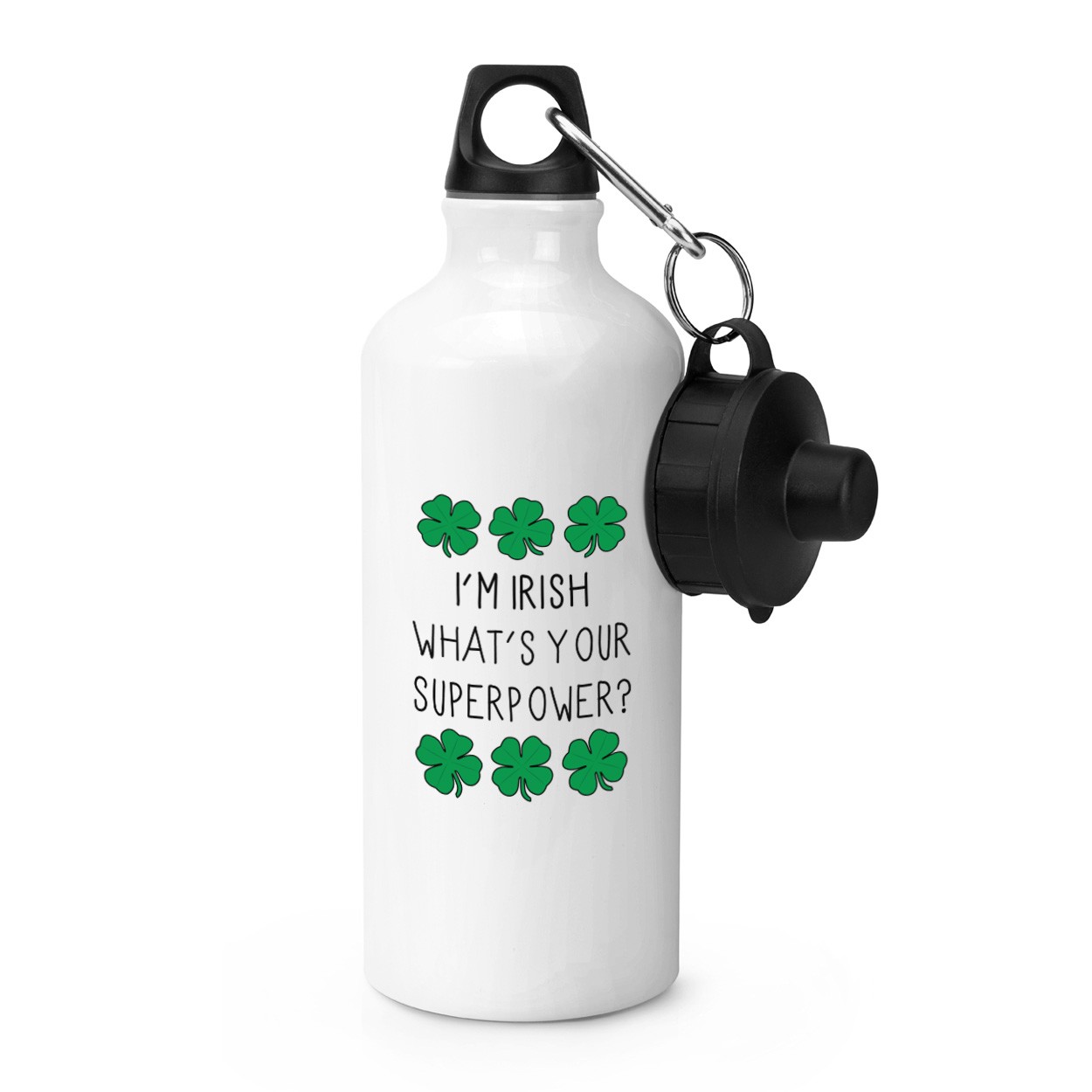 I'm Irish What's Your Superpower Shamrock Sports Bottle