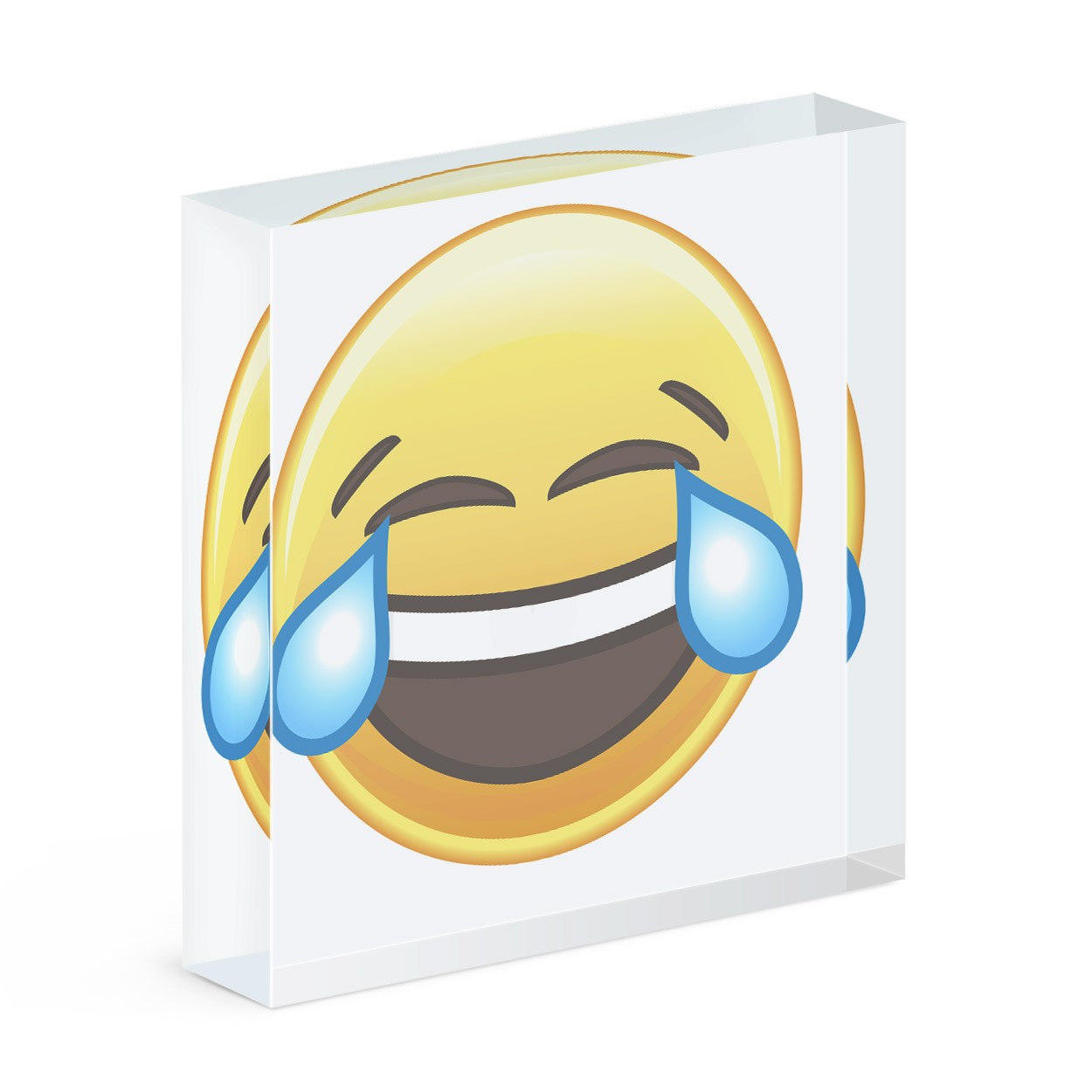 Laughing Crying Emoji Acrylic Block
