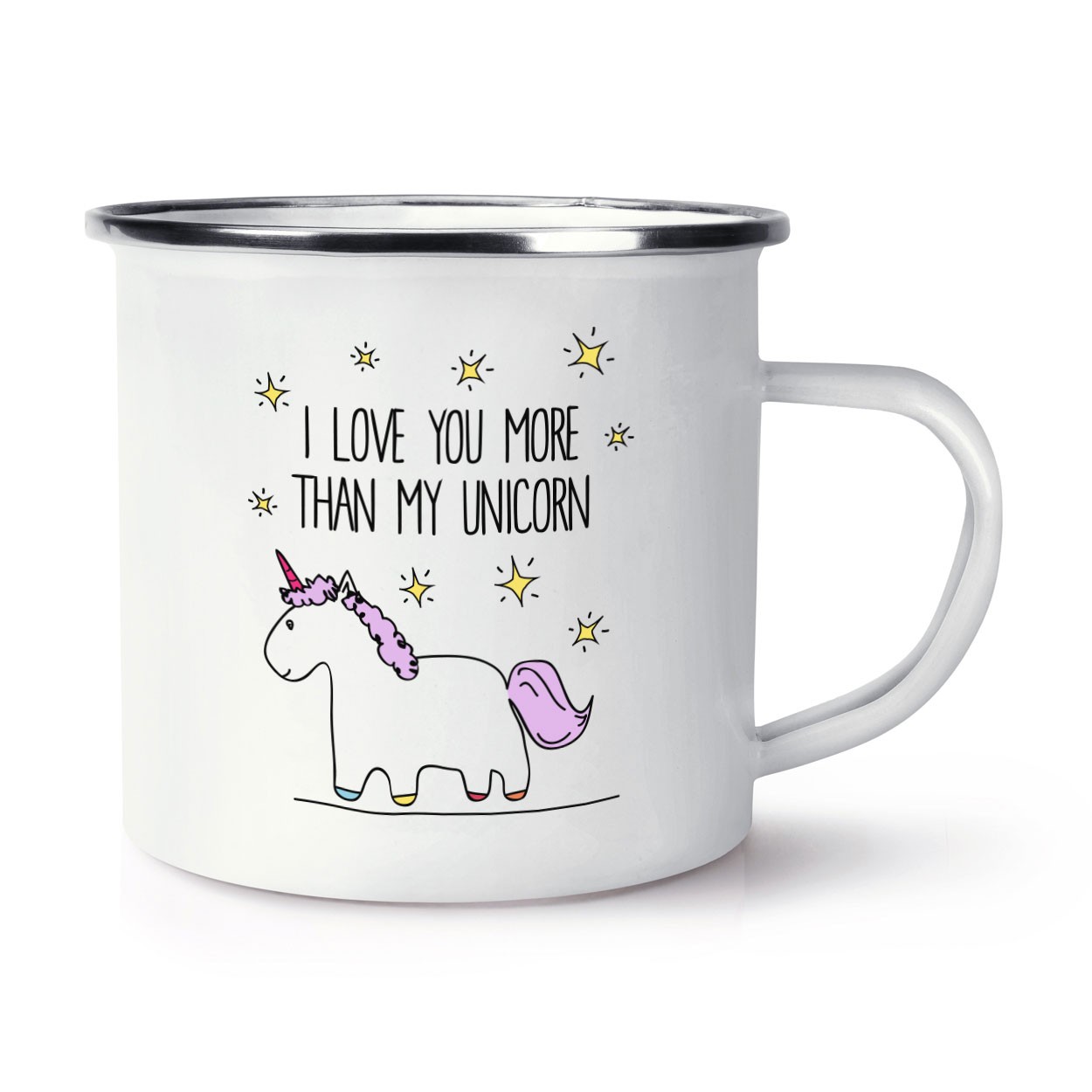 I Love You More Than My Unicorn Retro Enamel Mug Cup
