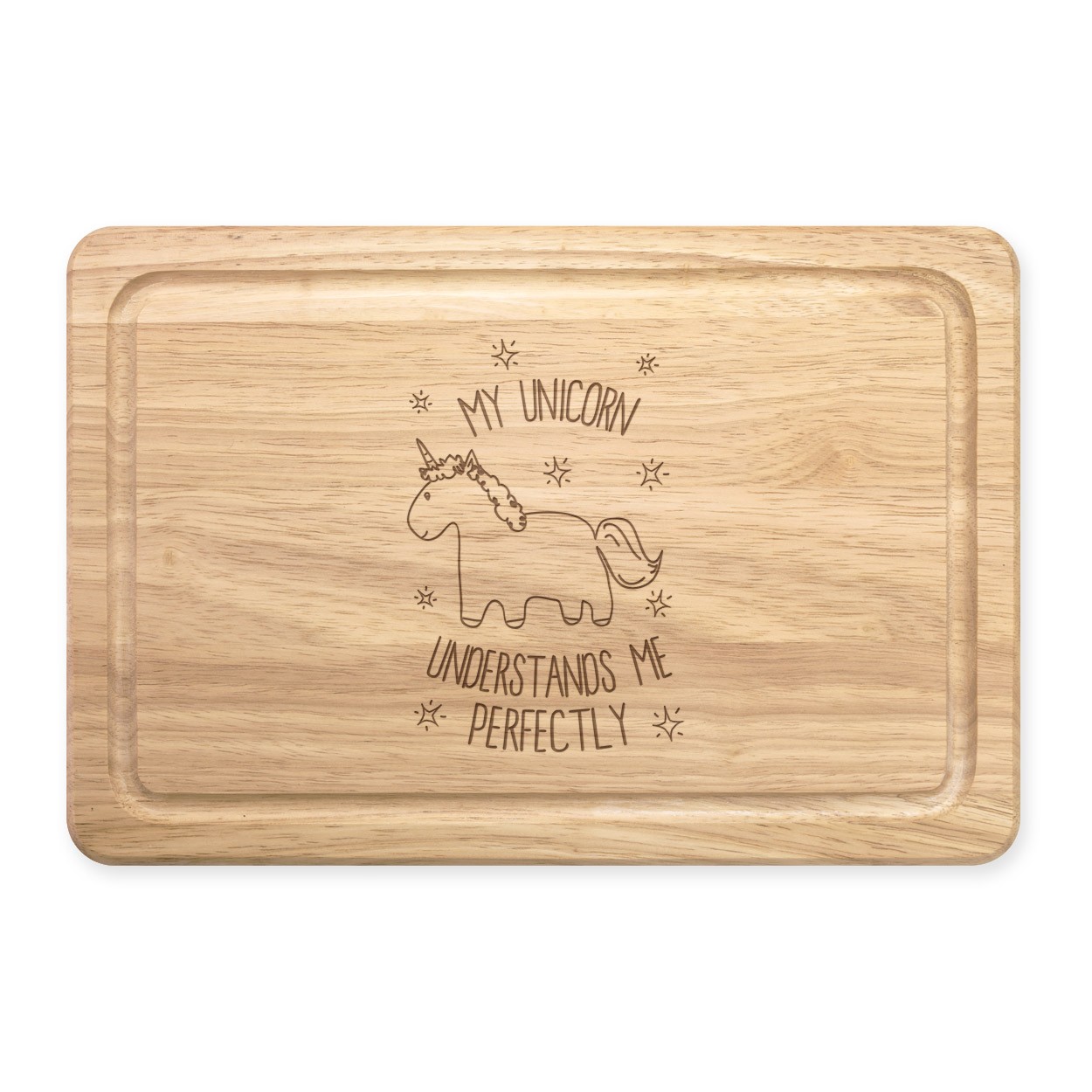 Lila My Unicorn Understands Me Rectangular Wooden Chopping Board