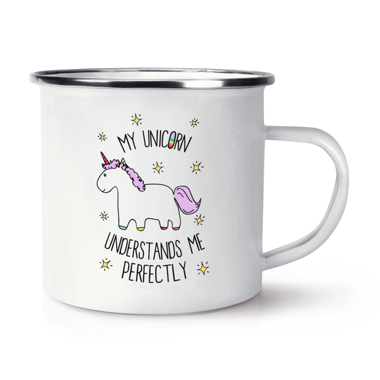 Lila My Unicorn Understands Me Retro Enamel Mug Cup