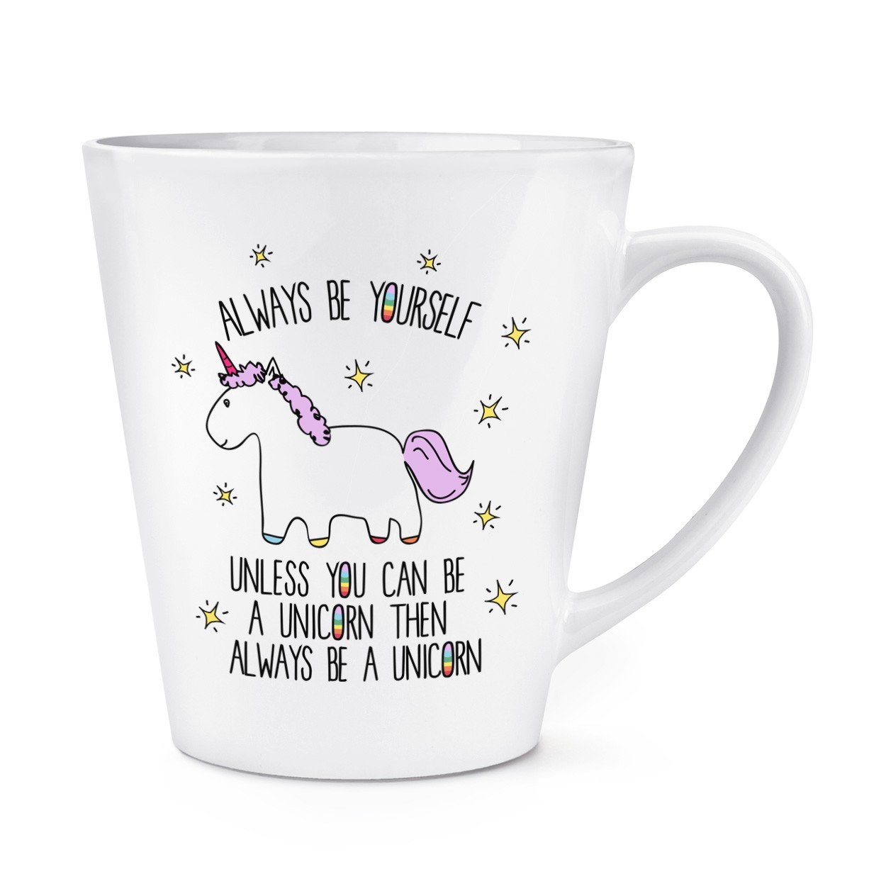 Lila Unicorn Always Be Yourself 12oz Latte Mug Cup