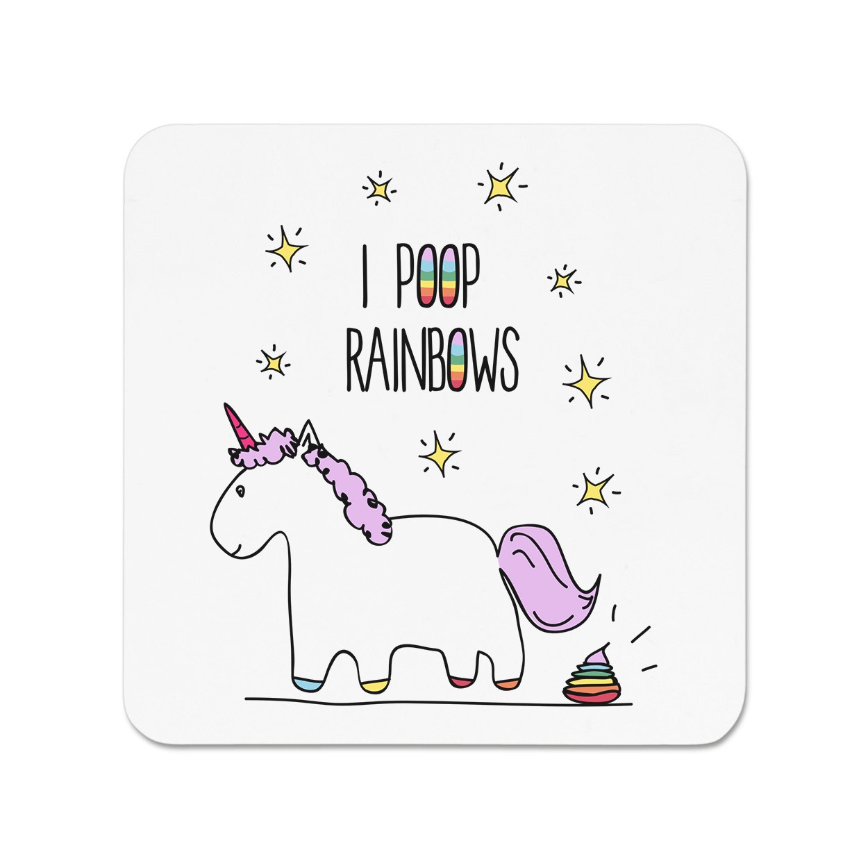 Lila Unicorn I Poop Rainbows Fridge Magnet