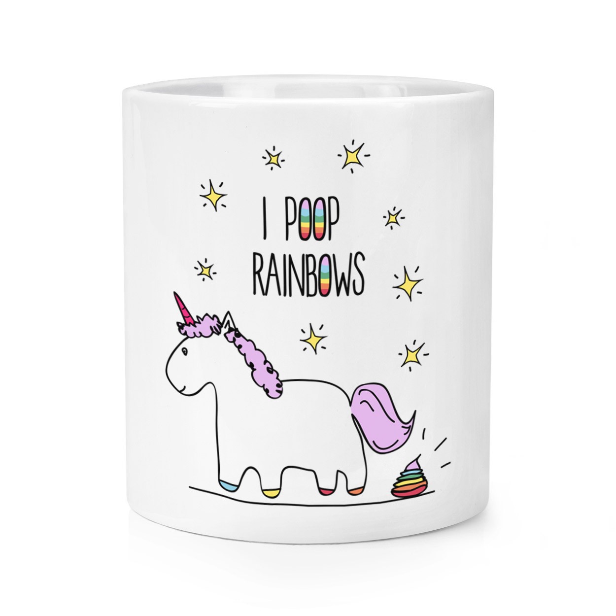Lila Unicorn I Poop Rainbows Makeup Brush Pencil Pot