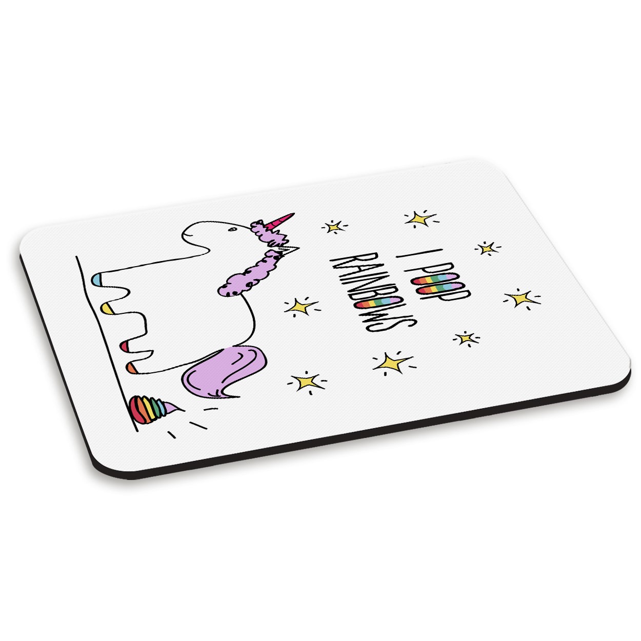 Lila Unicorn I Poop Rainbows PC Computer Mouse Mat Pad