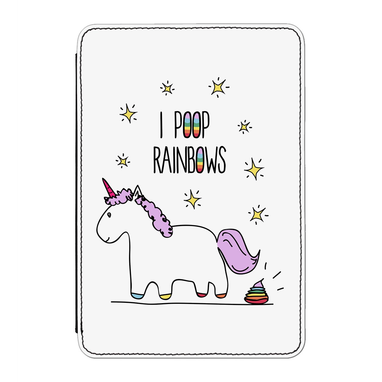 Lila Unicorn I Poop Rainbows Case Cover for Kindle 6" E-reader