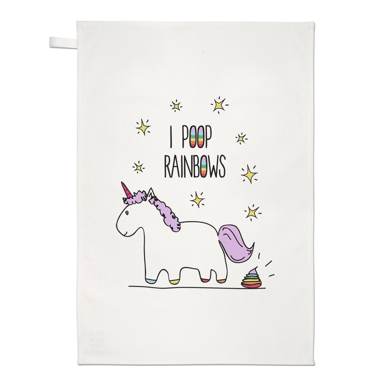 Lila Unicorn I Poop Rainbows Tea Towel Dish Cloth