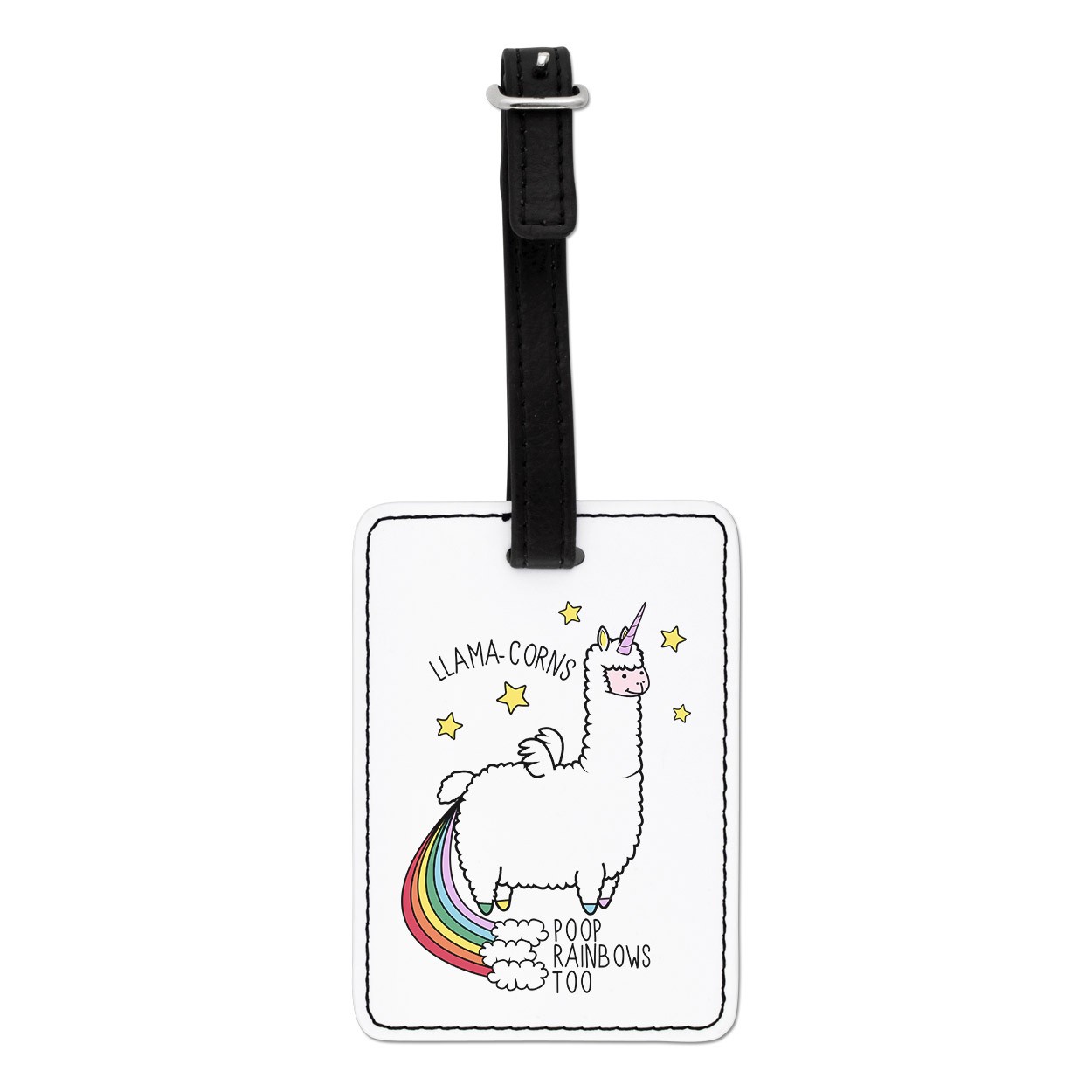 Llama-corns Poop Rainbows Too Visual Luggage Tag