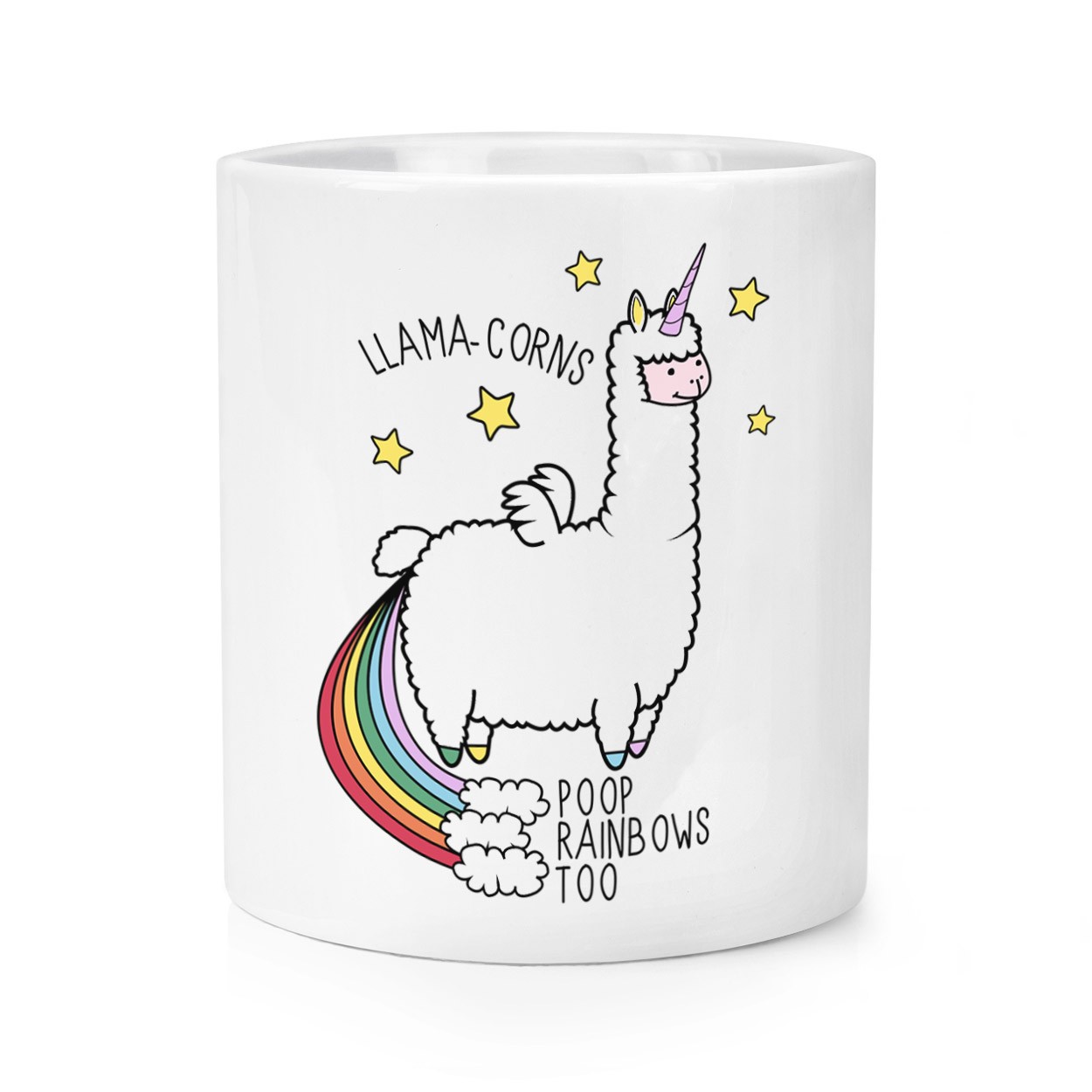 Llama-corns Poop Rainbows Too Makeup Brush Pencil Pot