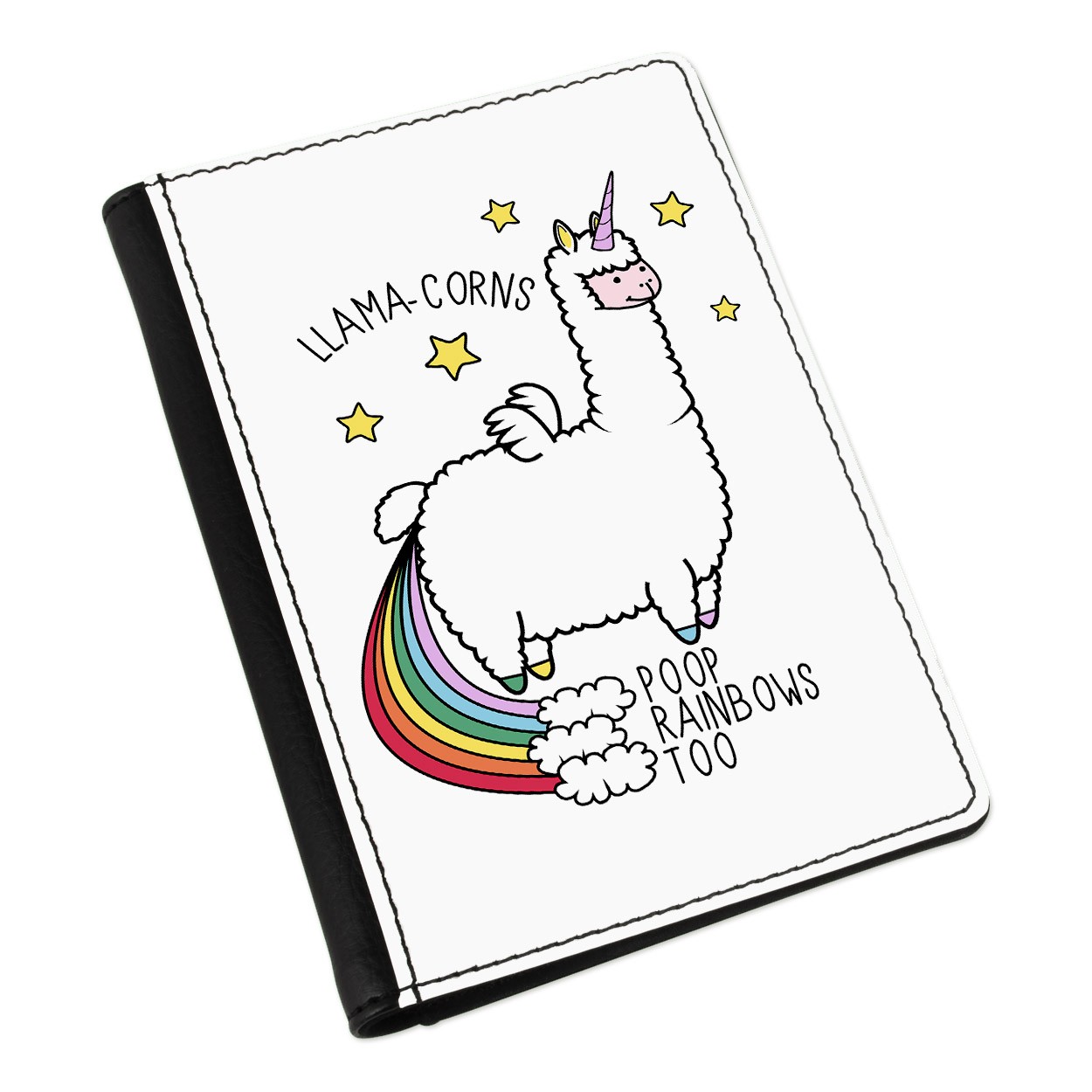 Llama-corns Poop Rainbows Too Passport Holder Cover