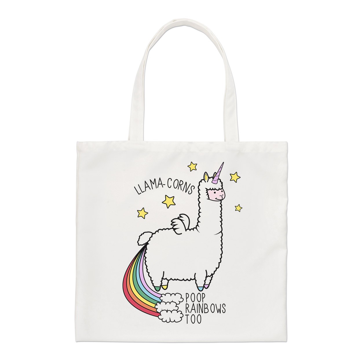 Llama-corns Poop Rainbows Too Regular Tote Bag