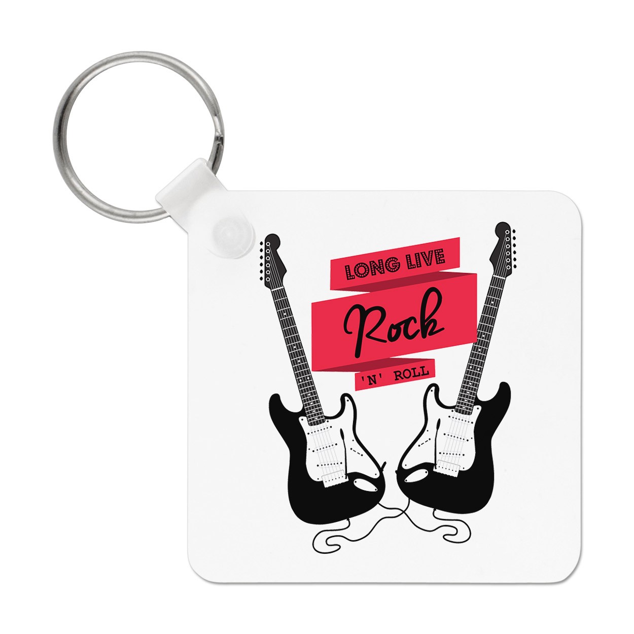 Long Live Rock N Roll Electric Guitar Keyring Key Chain