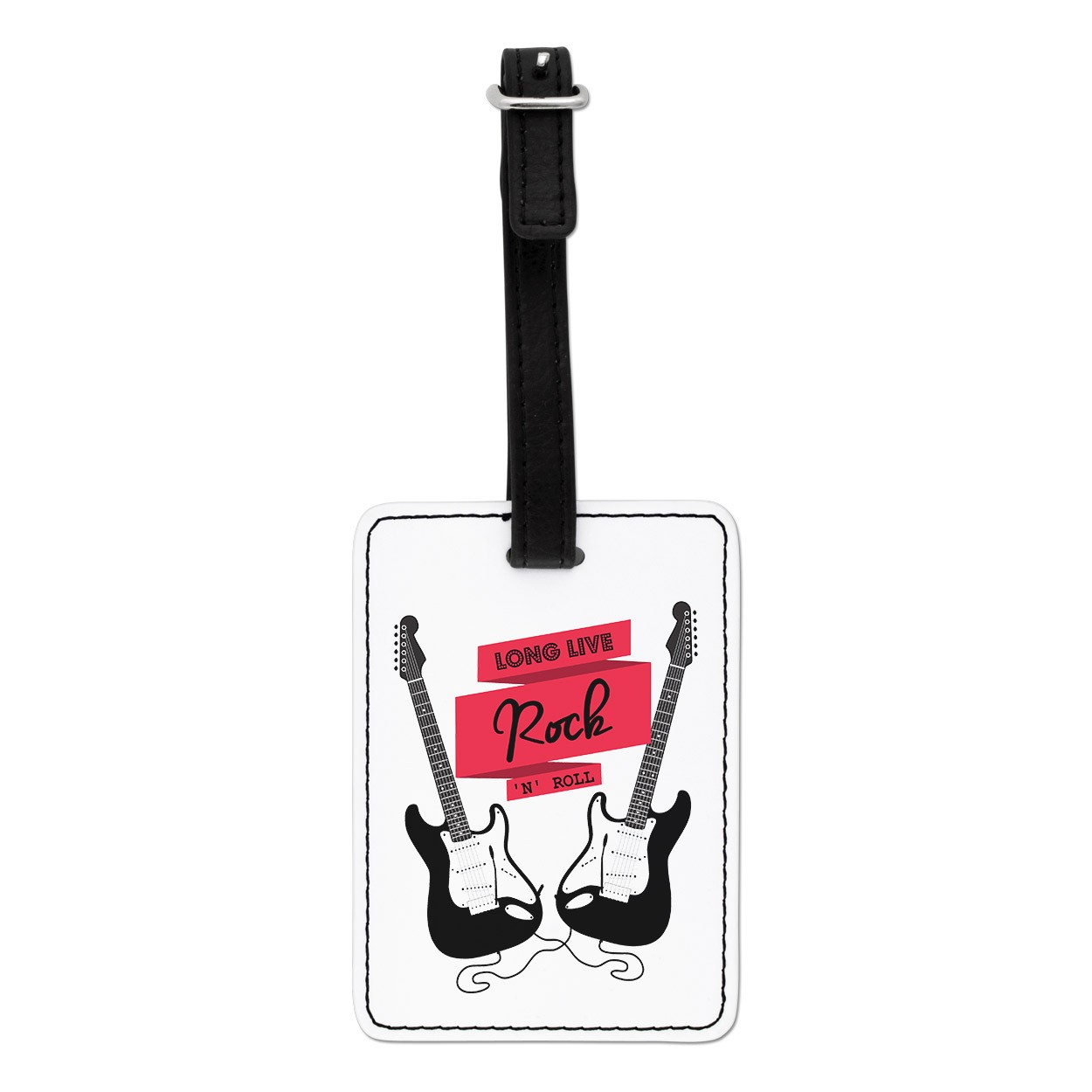 Long Live Rock N Roll Electric Guitar Visual Luggage Tag