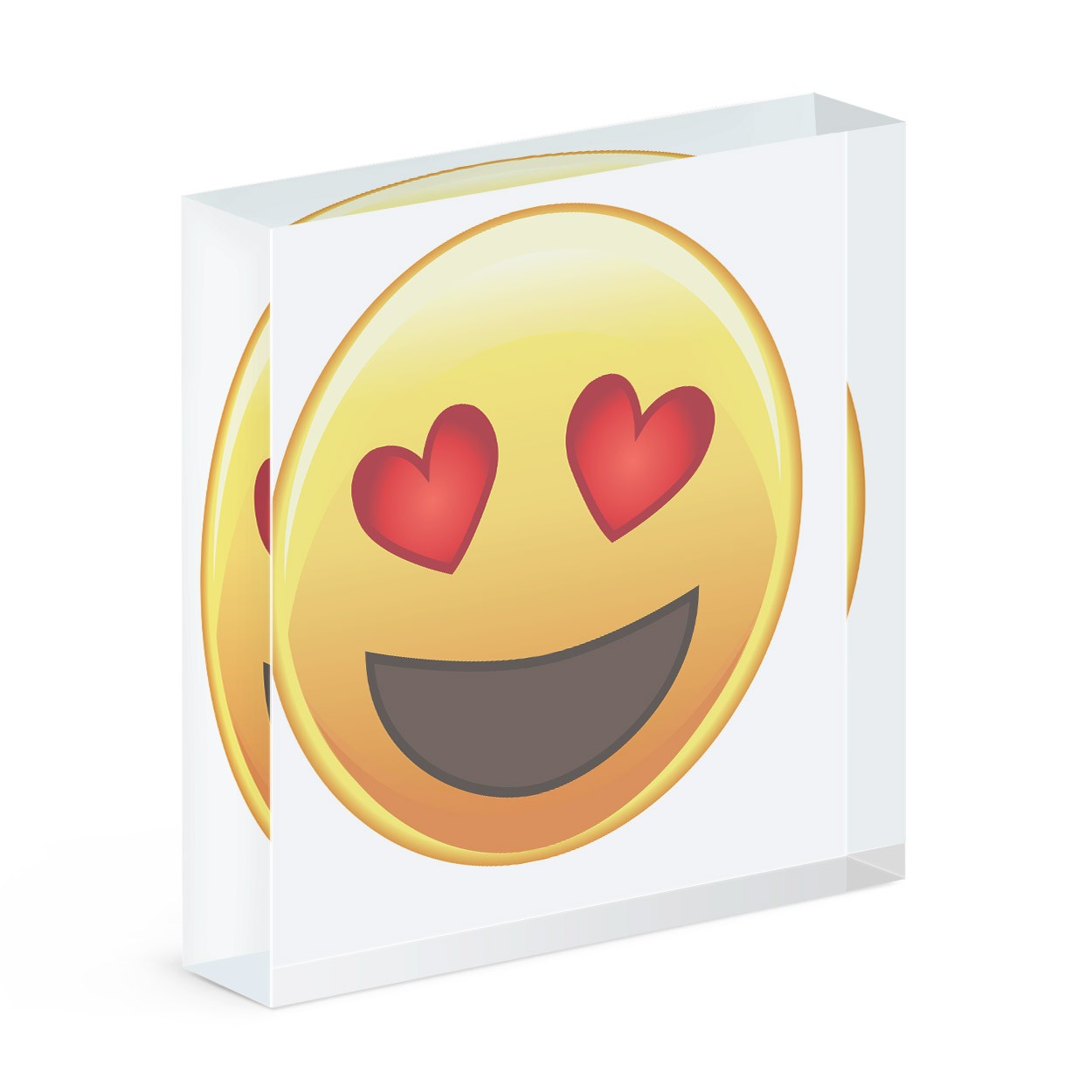 Love Heart Eyed Emoji Acrylic Block