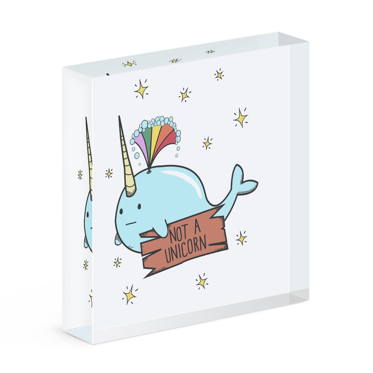Narwhal Not A Unicorn Acrylic Block